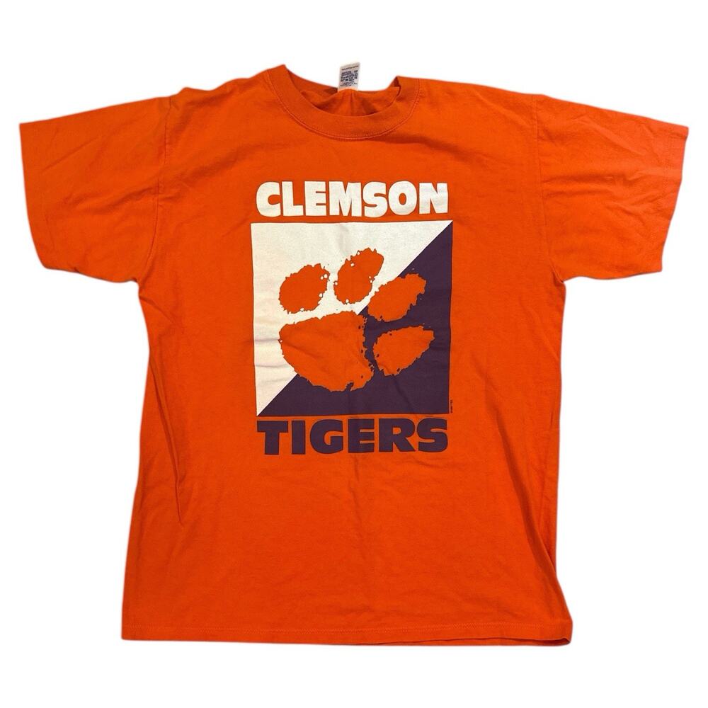 Clemson Tigers 1992 Russell Athletic T-Shirt Size‎ Large Made In USA Orange